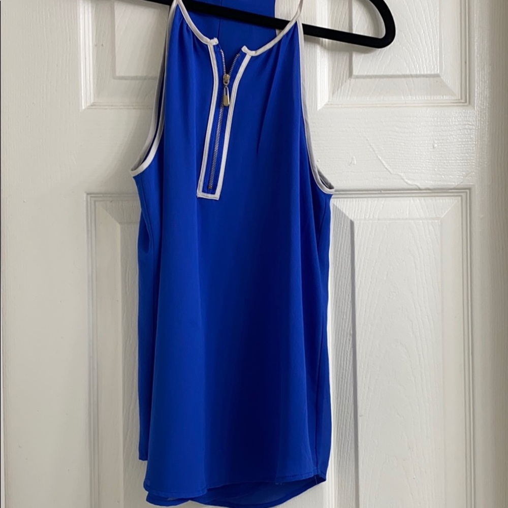 Naked Zebra Size Small Blue Zip Front Tank